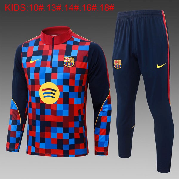 Ninos Sudadera De Training Barcelona 2026 2027 Azul Rojo 3